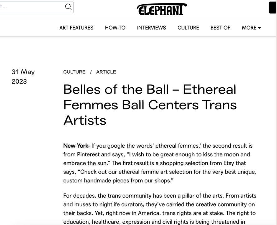 Elephant — Belles of the Ball, Ethereal Femmes